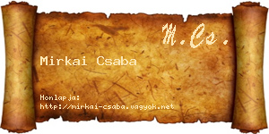 Mirkai Csaba névjegykártya